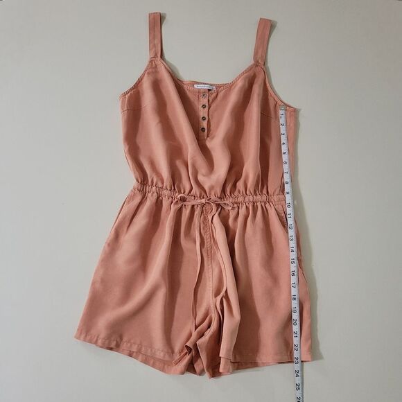 Staccato Women's Peach Four Button Accent Tank Romper - Picture 10 of 16